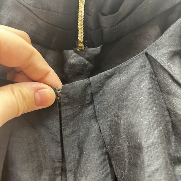 l'agence pleated strapless Tube top blouse black open back Sz 2 Silk Blend Y2K - Picture 7 of 11